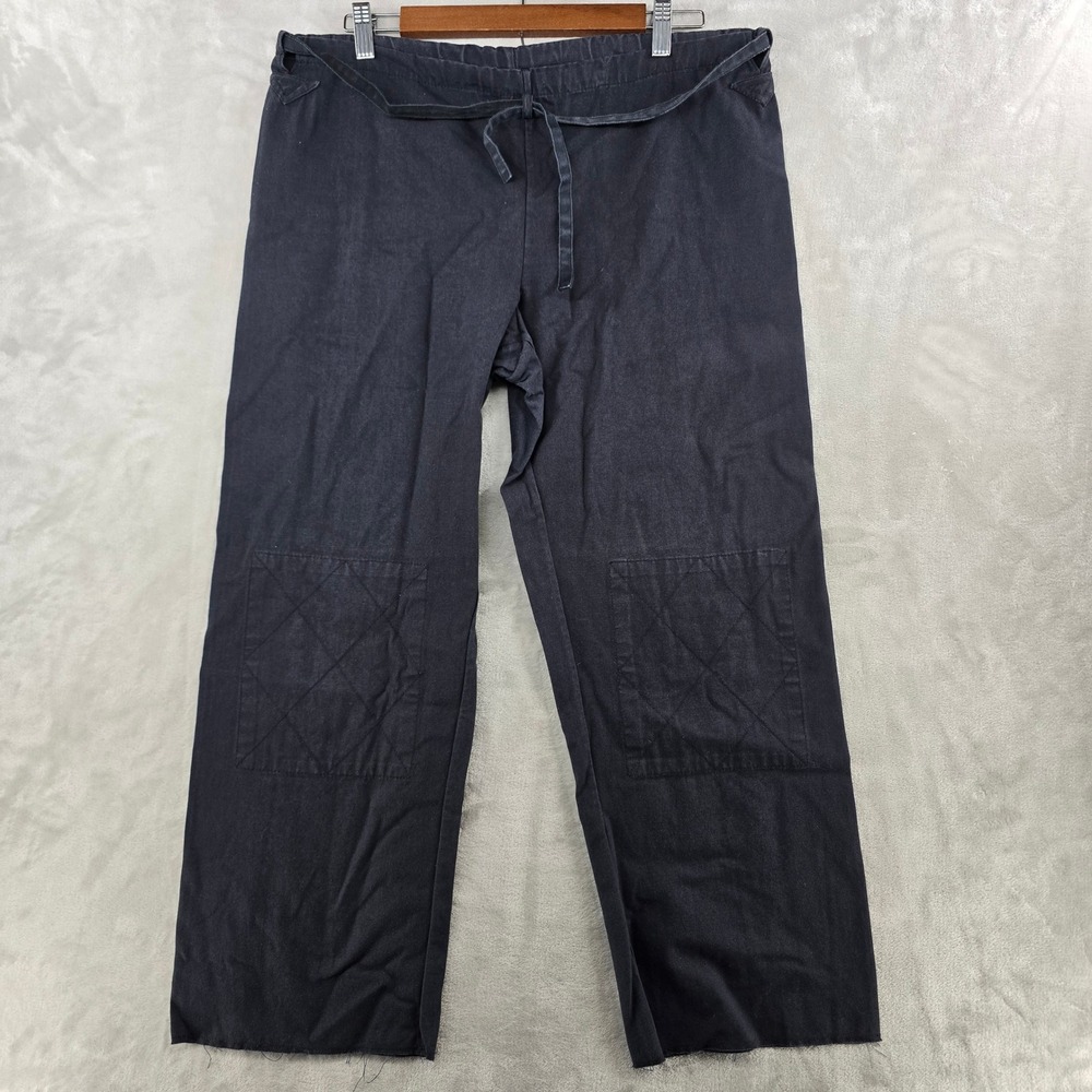 Dosa Judo Pants Women 3 Black Organic Cotton Quilted Knee Drawstring Raw Hem